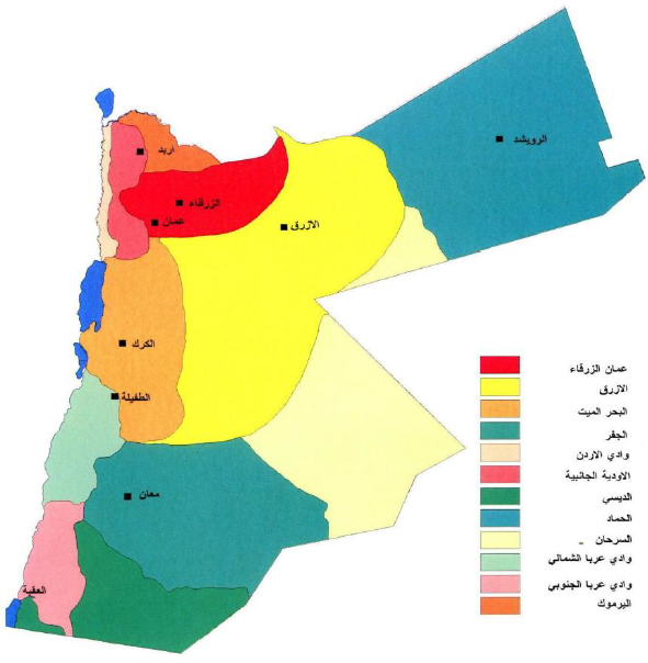 خارطة الأردن